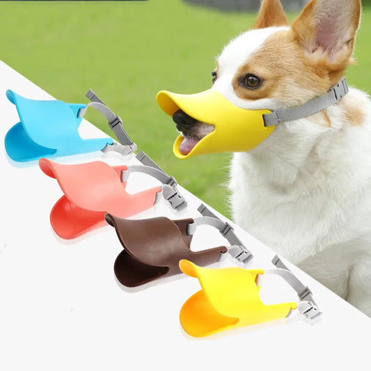 Dog Muzzle Silicone Duck Muzzle Mask for Pet Dogs Anti Bite Stop Barking Small Large Dog