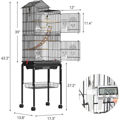 YITAHOME 62 inch Metal Bird Cage, Large Parakeet Cages for Parrot