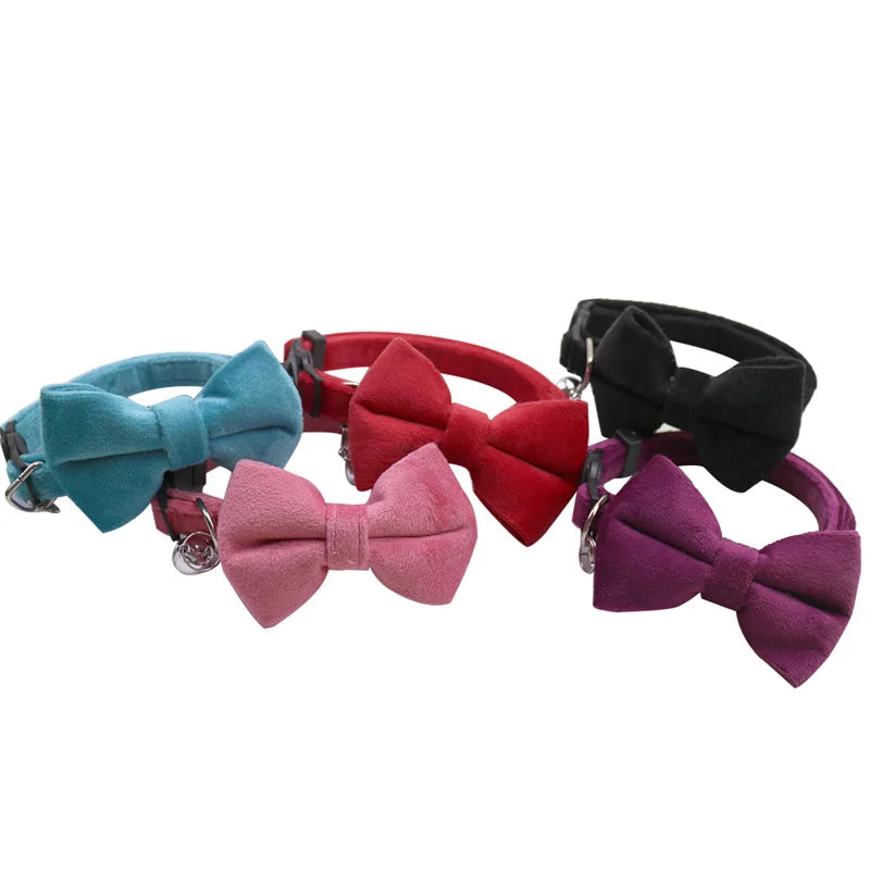 Pet Collars Pet Bow Bell Collars Cute Cat Collars Pet Supplies Multicolor Adjustable Pet Dressing