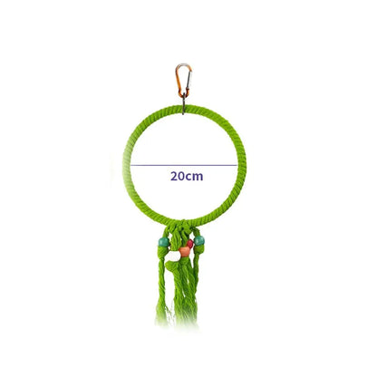 Pet Bird Perch Stand Cotton Rope Bite Swing