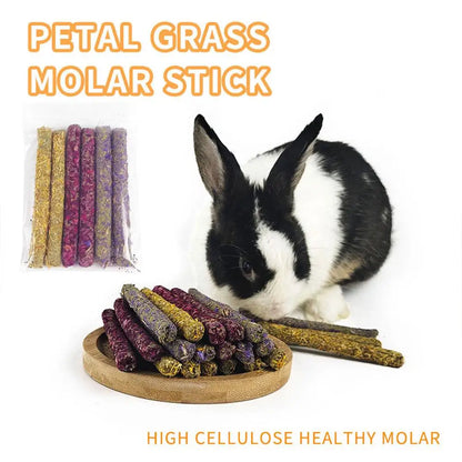 Rabbit Chew Sticks Mixed Natural Flower Chew Toys Treats For Rabbit Bunny Chinchilla Guinea Pig Hamster Molar Snack J8V8