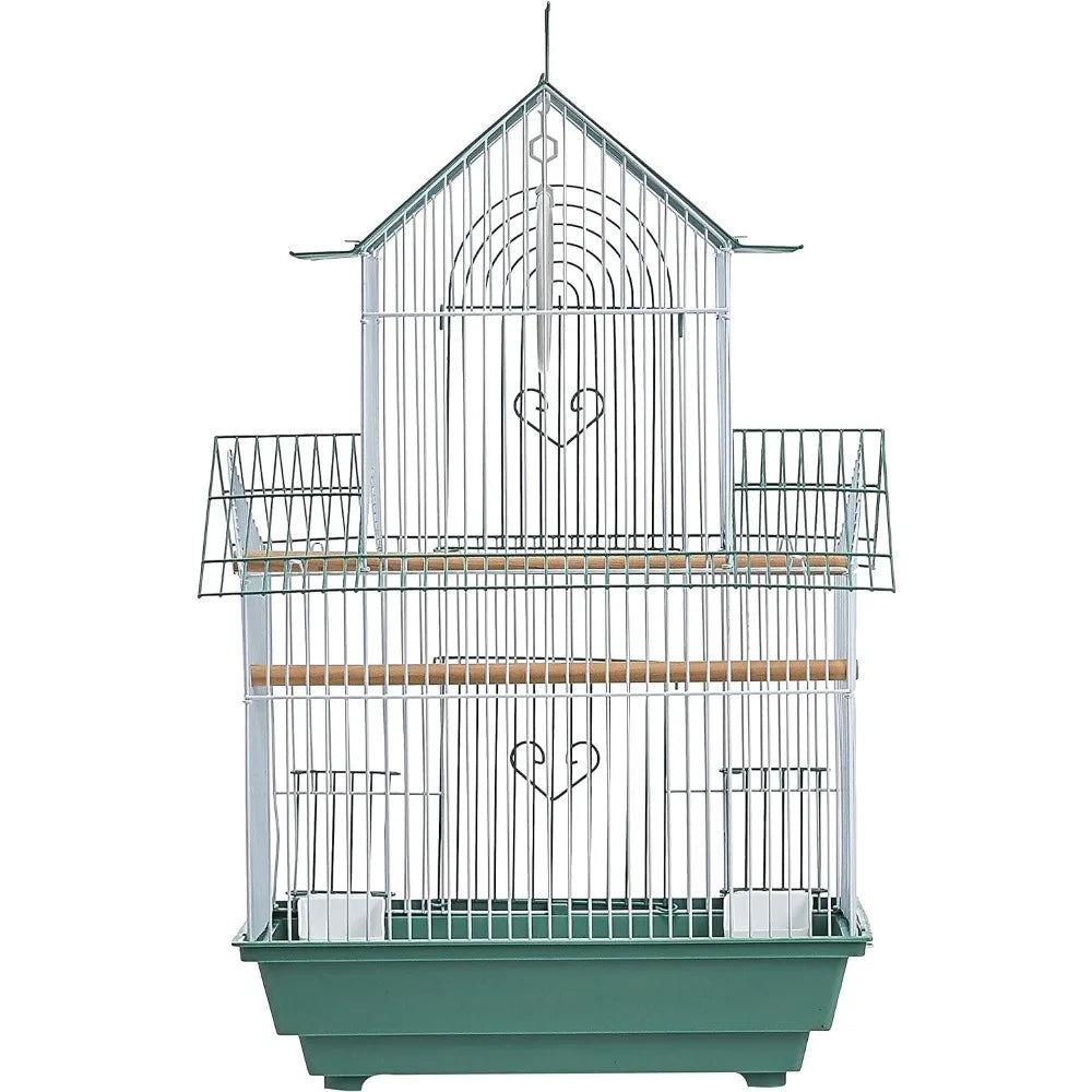 SP1720-4 Shanghai Parakeet Cage, Green and White