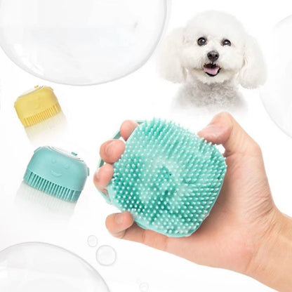 Bathroom Puppy Dog Cat Bath Massage Gloves Brush Soft Safety Silicone