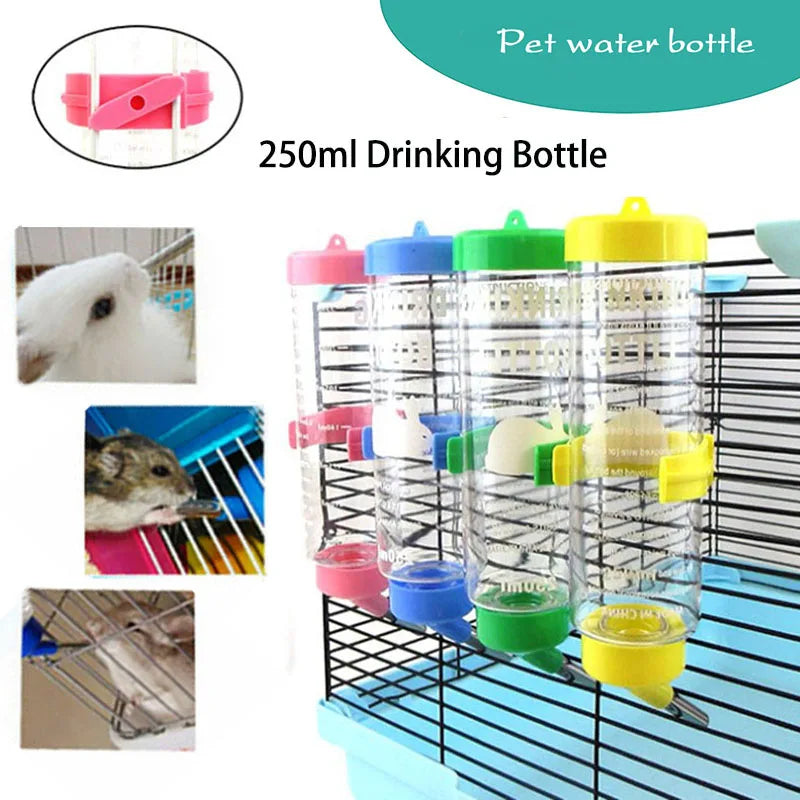 Hamster Drinker Plastic Water Bottle Dispenser Feeder Hanging Pet Guinea Squirrel Drinking Head Pipe Fountain