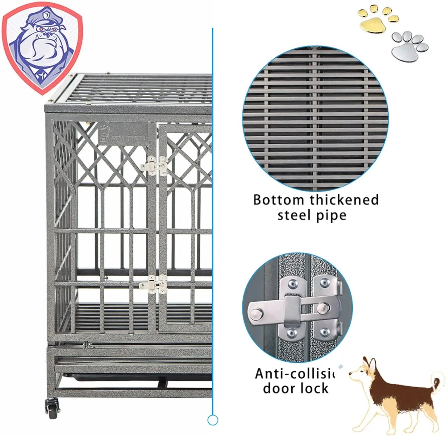 SMONTER Heavy Duty Dog Cage