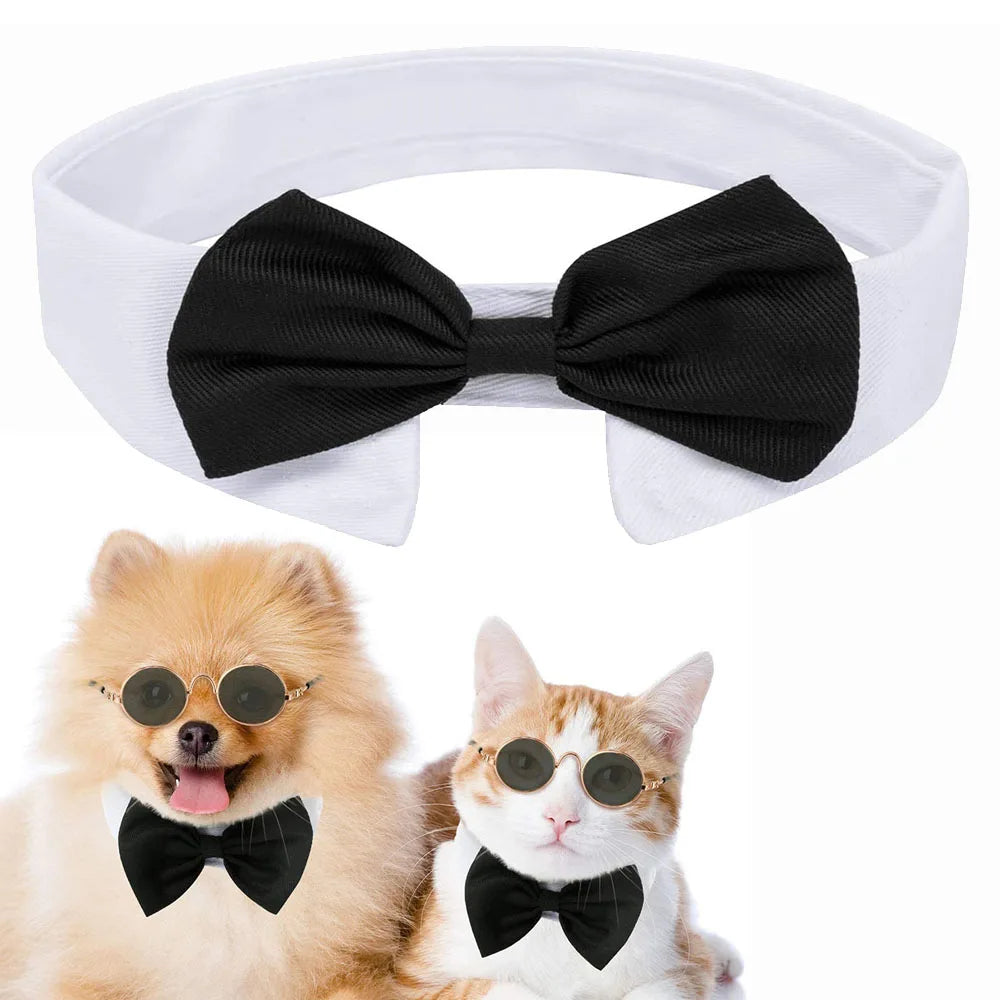 Dog Cat Tuxedo Collar Cat Wedding Bowtie Puppy Bow Tie Tux Collar Costume Birthday Easter Valentines Dog Bowtie Pet Accessories