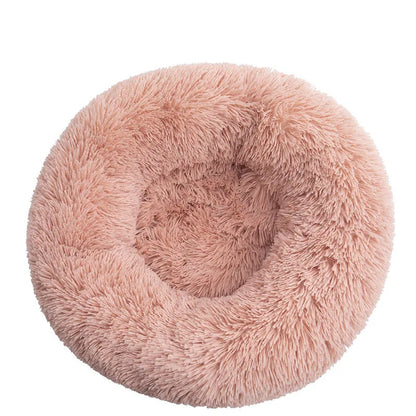 Round Plush Dog Bed Kennel Cat Cushion Washable Soft Small Medium Big Pet