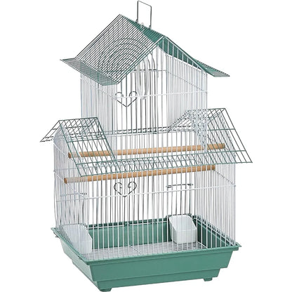 SP1720-4 Shanghai Parakeet Cage, Green and White