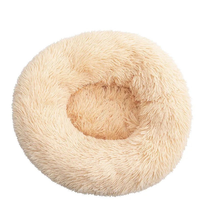 Round Plush Dog Bed Kennel Cat Cushion Washable Soft Small Medium Big Pet