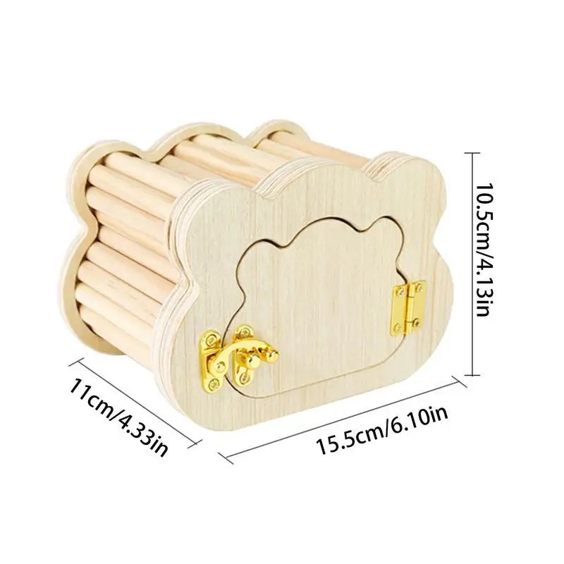 Wooden Hamster Hideout Cute Cloud-Shaped Tiny Wooden House Small Animals Habitat Hut Small Pets Woodland House Habitats Decor