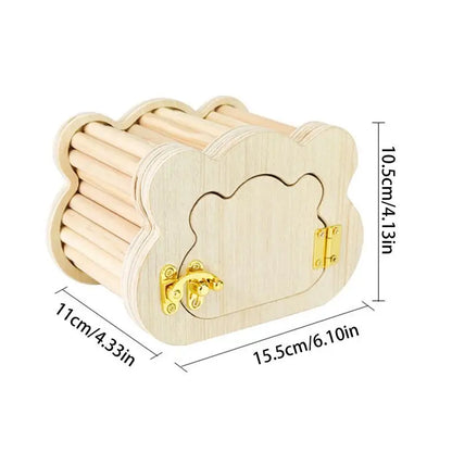 Wooden Hamster Hideout Cute Cloud-Shaped Tiny Wooden House Small Animals Habitat Hut Small Pets Woodland House Habitats Decor