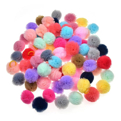 40PCS Pet Dog Hair Accessories dog Hair Bows Round Lace Bows rubber bands