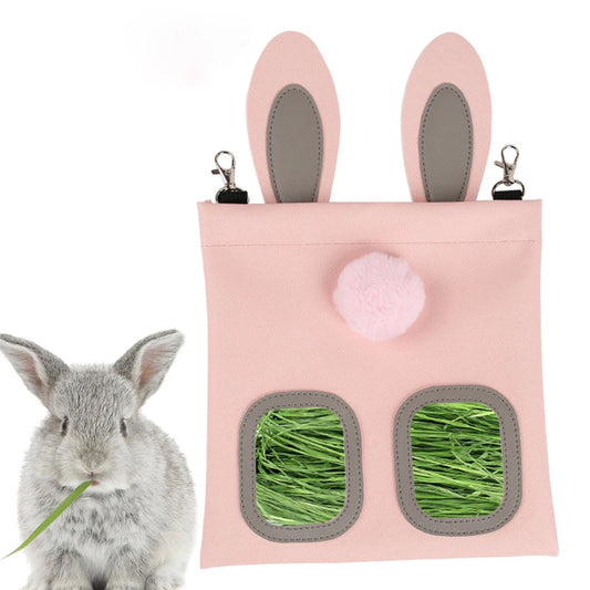 Hay Bag Feeding Dispenser Hanging Pouch Feeder Dried Grass Container For Rabbit Guinea Pig Small Animals Pet Cage Accessories