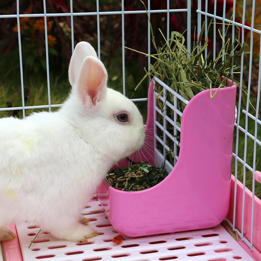 2-In-1 Grass Frame Rabbit Food Pots