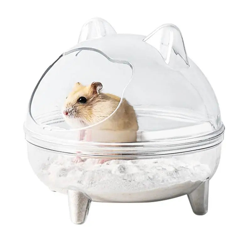 Hamster Sand Bath Container Chinchilla Accessories Golden Bear Bathroom Anti-spill Detachable Fully Transparent Field Of View