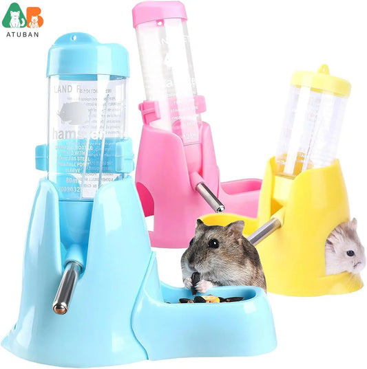 Hamster Pet Cage Water Bottle 80ml with Bracket, Waterproof Drop