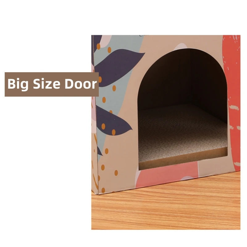 Cat Bed House Double Layer Cat Scratch Board Pet Cat House And Condo Corrugated Paper Board Cat Scratching Pad