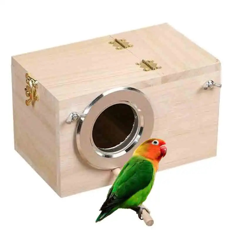 Wooden Bird Cage Nesting Box Breeding Hatching Nest