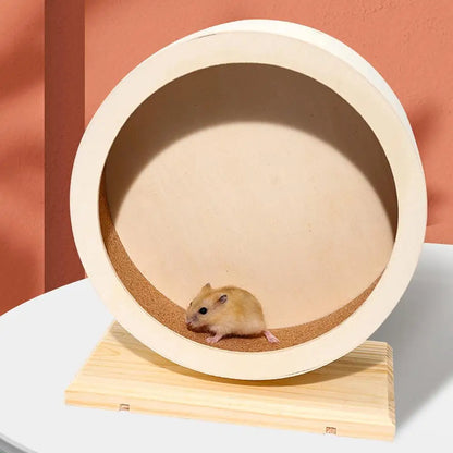 Hamster Running Wheel Golden Bear Mute Wooden Belt Bracket With Cork Pad Roller