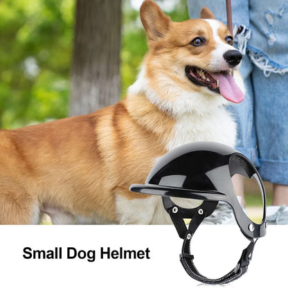 Pet Motorcycle Safety Helmet Adjustable Size Double Hole Design Soft Elastic Headwear