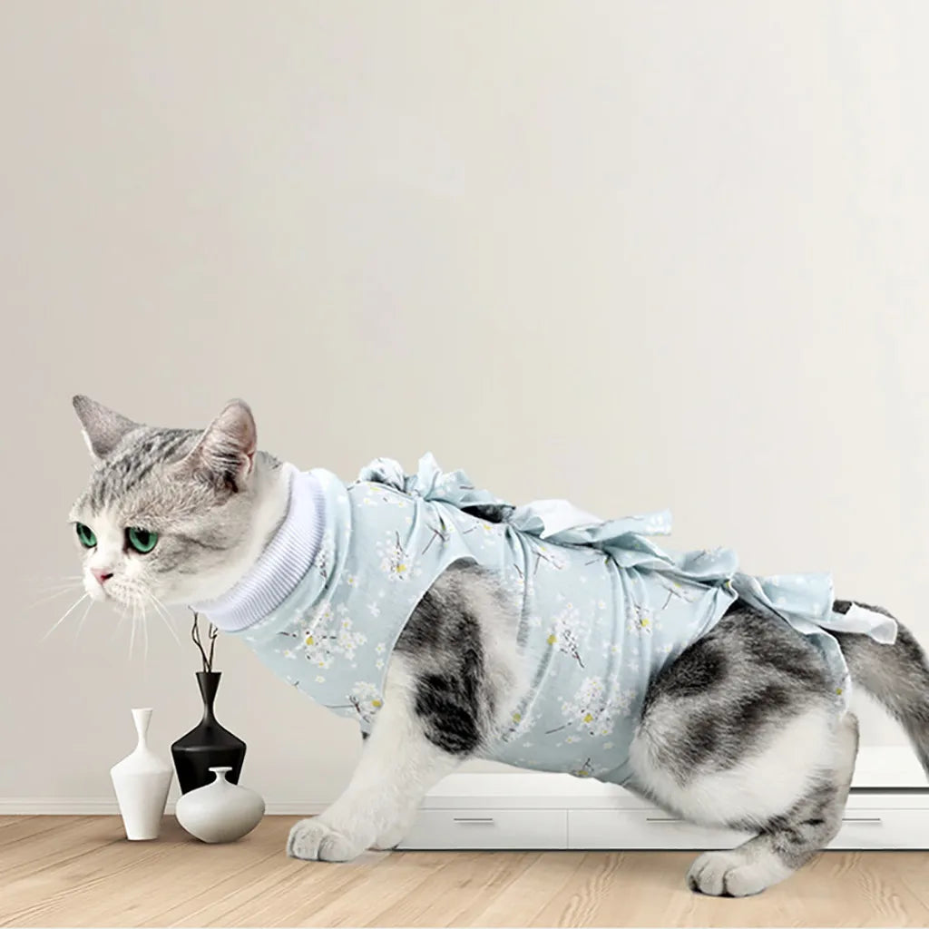 Soft Recovery Vest for Cats - Anti-Licking Pet Surgery Clothes