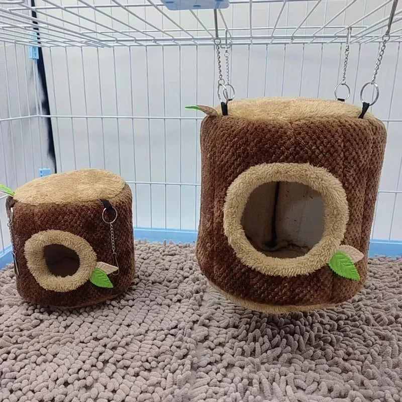 Small Animals Pet House Hamster Nest Stump Shaped Round