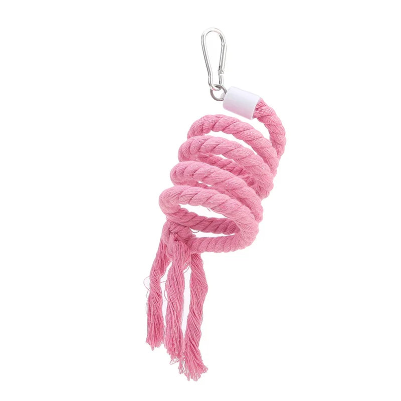 1PC Bird Toy Spiral Cotton Rope Chewing Bar Parrot Swing Climbing Standing Toys