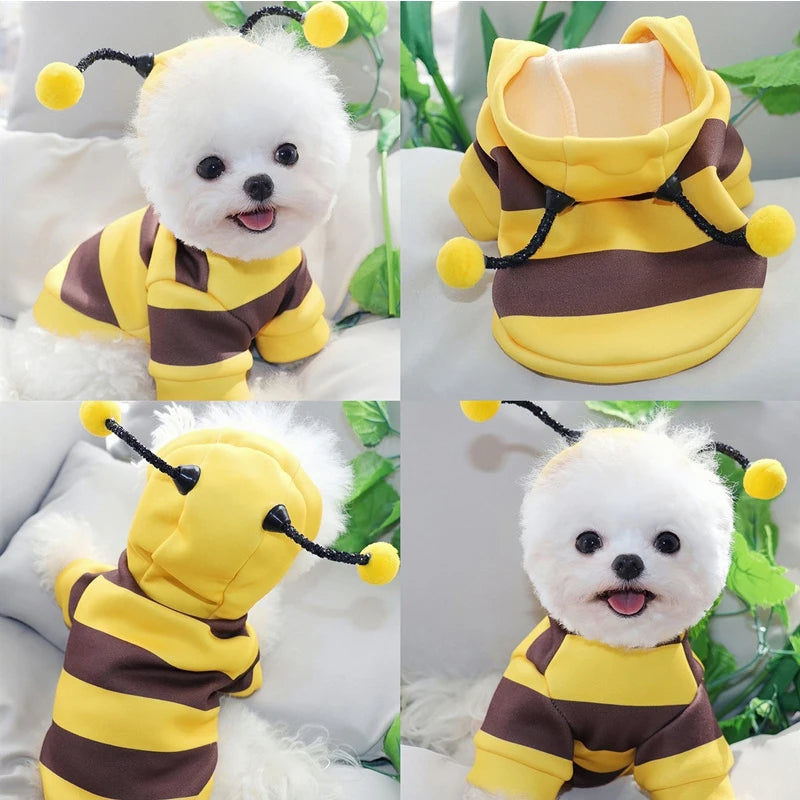 Bee Pet Puppy Coat Apparel Outfit Fleece Clothes