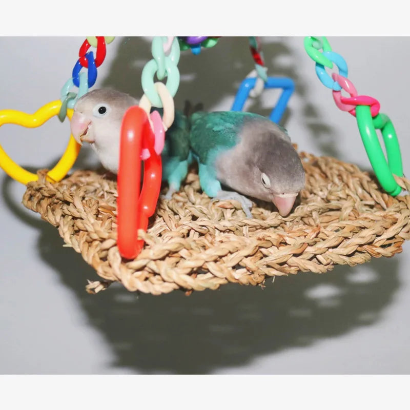 Parrot climbing net, bird cage accessories, bird supplies, colorful rattan ball bird toys