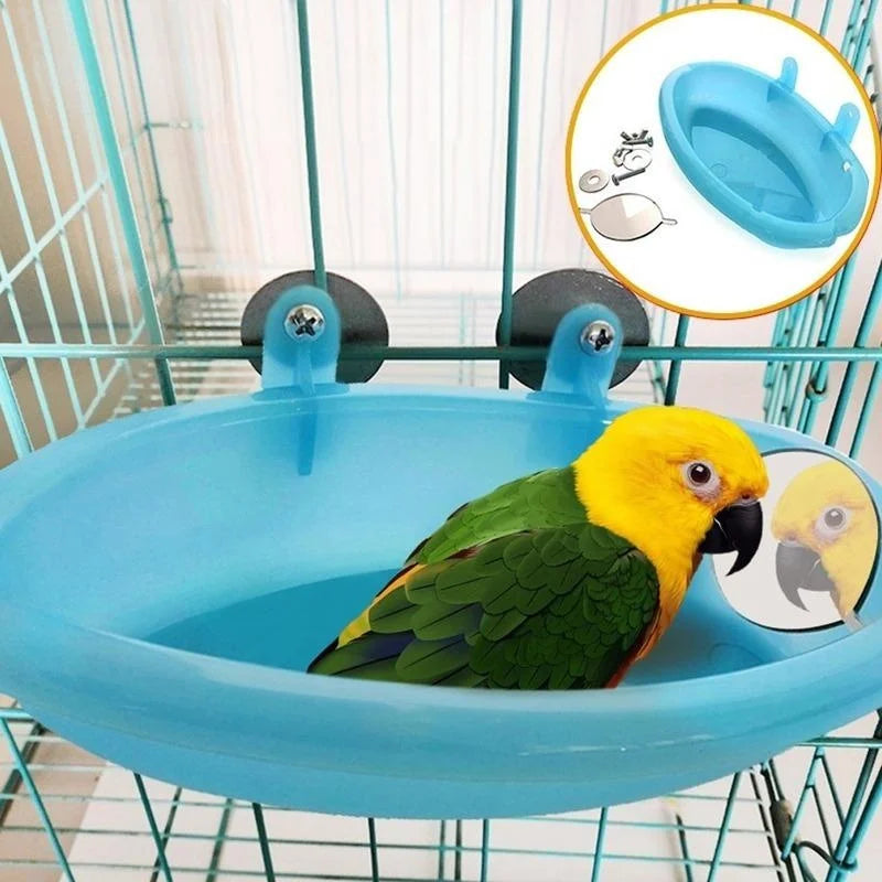 Mirrored Bird Bath Pet Cage