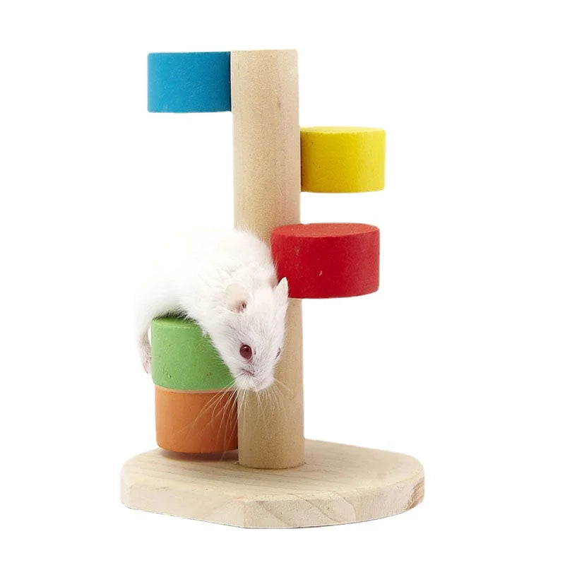 Hamster Pine Toys, Small Wooden Ladder, Little Keg, Colorful Ladder Small Pet Accessories