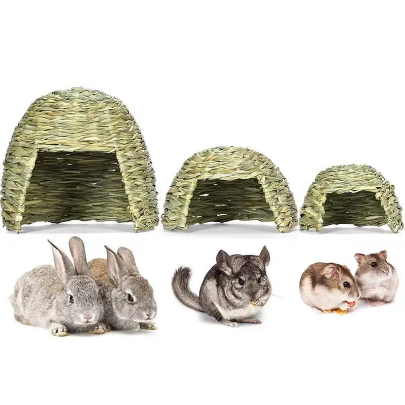 Grass House for Rabbits Folding Beds Small Animal Play Hideaway Bed