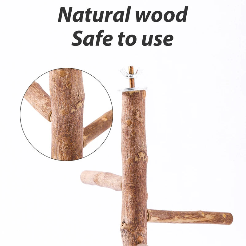 Natural Wood Bird Branch Stand