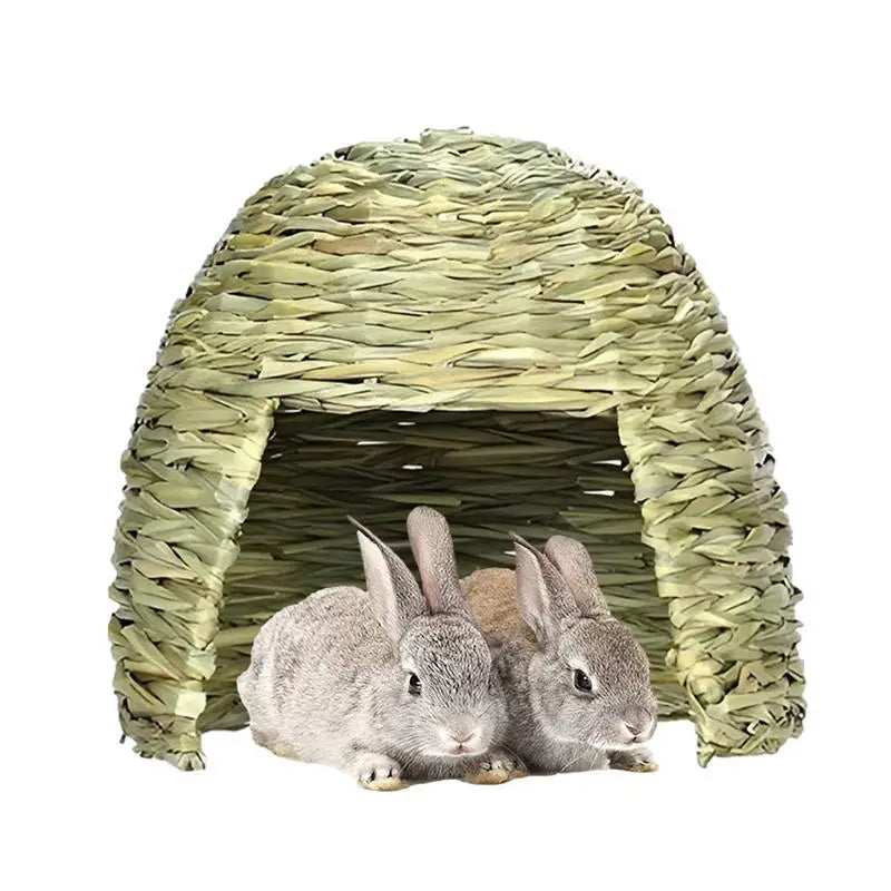 Grass House for Rabbits Folding Beds Small Animal Play Hideaway Bed