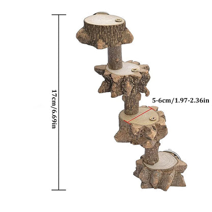 Bird Platform Perch Playground For Parakeet, Cage Natural Wood Play Stand Parrot Flat Perches For Medium Birds