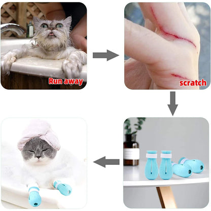 Cat Claw Protector Boots - Adjustable Anti-Scratch Pet Bath Shoes