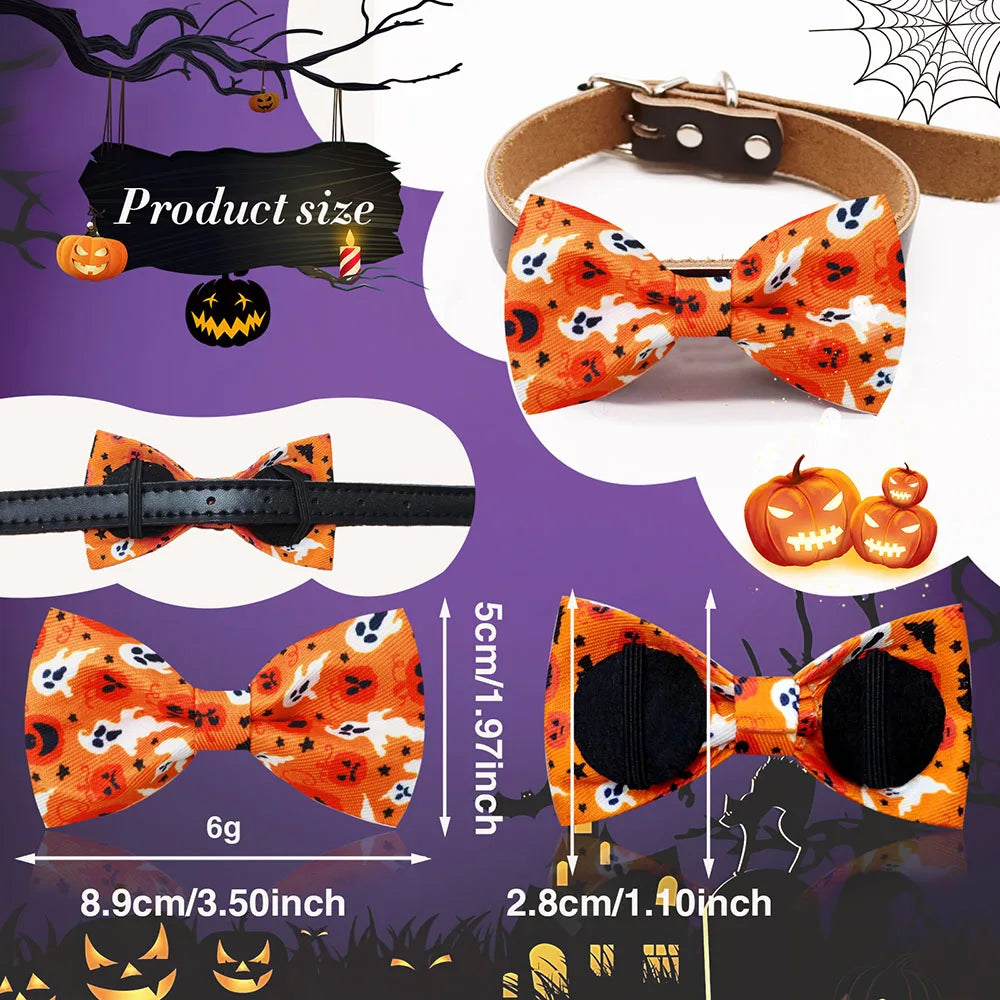 5PCS Pet Collar Halloween Party Dog Bow Tie