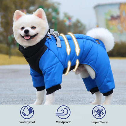 Waterproof Dog Jumpsuit Coat Winter Pet Dog Clothes Warm Puppy Cotton Jacket