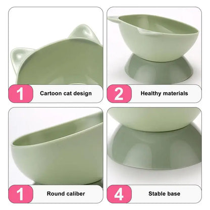 Anti-Vomiting Raised Cat Bowls with Ergonomic Design and Fine Sanded Edges