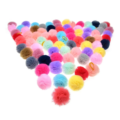 40PCS Pet Dog Hair Accessories dog Hair Bows Round Lace Bows rubber bands