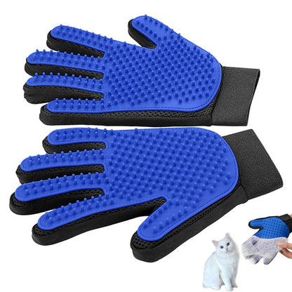 Cat Grooming Glove Brush - Pet Hair Remover and Massager