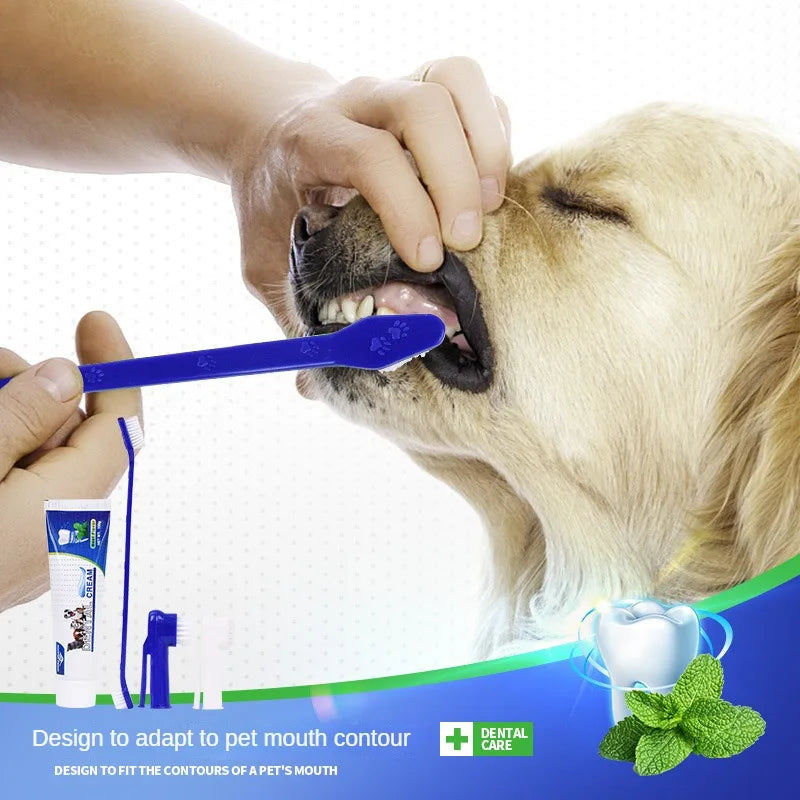 Pet Healthy Edible Toothpaste with Toothbrush Pet Care Accessories