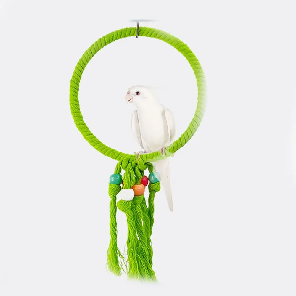 Pet Bird Perch Stand Cotton Rope Bite Swing