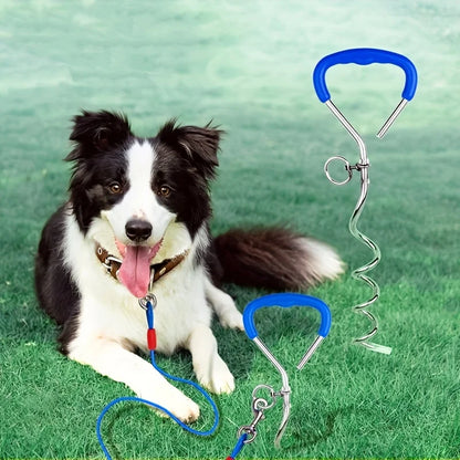 Dog Fixed Pile Spiral Anti Wrap Knotting Meadow Dog Nail Durable Pet Accessory Dog Leash Tied For Camping