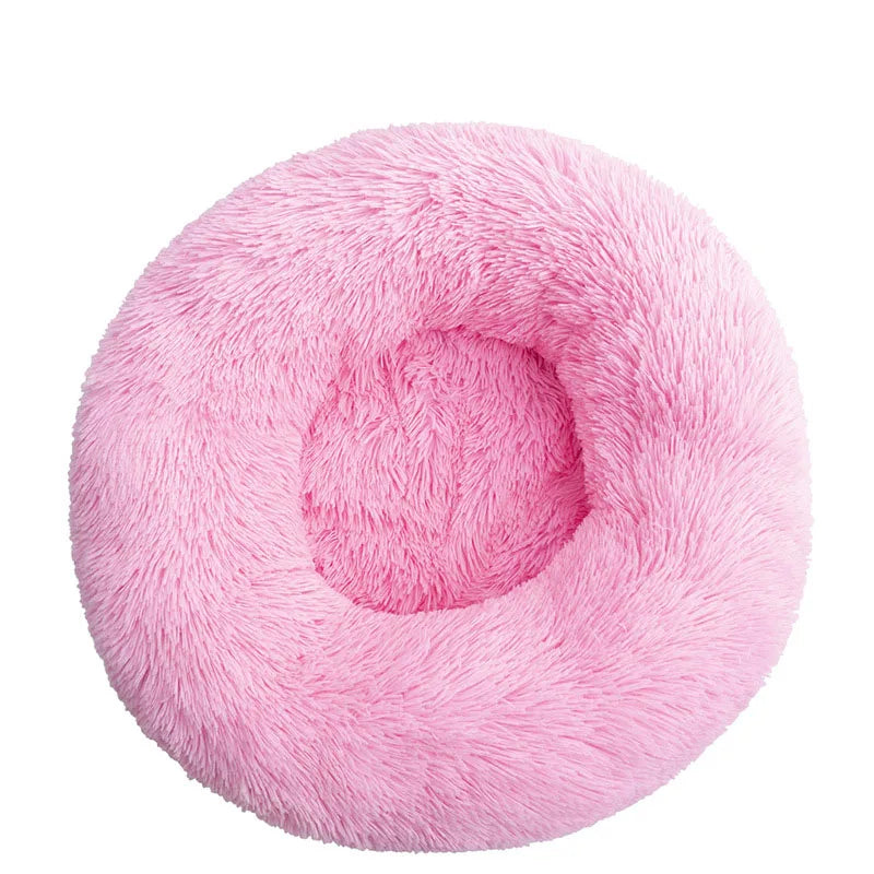 Round Plush Dog Bed Kennel Cat Cushion Washable Soft Small Medium Big Pet