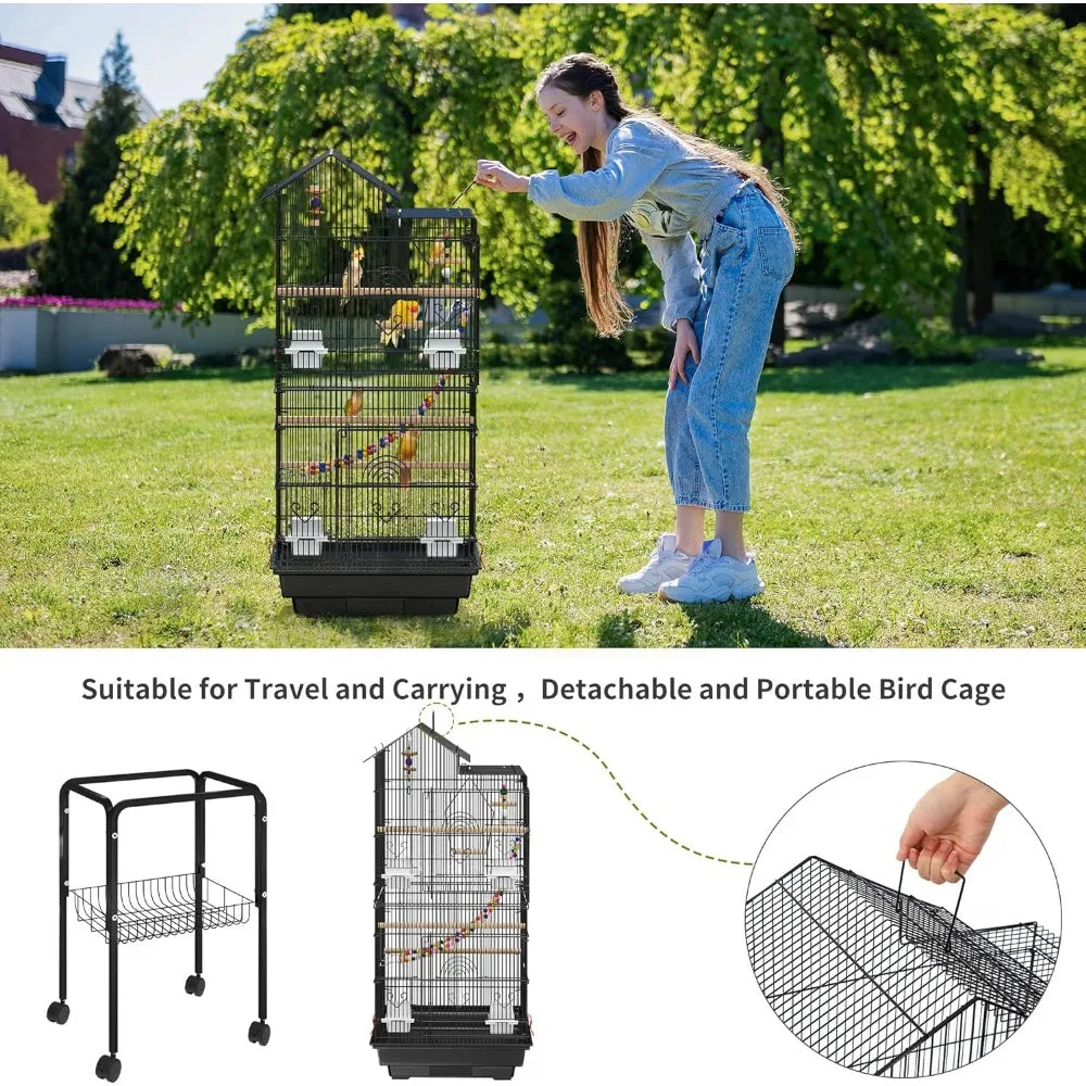 YITAHOME 62 inch Metal Bird Cage, Large Parakeet Cages for Parrot