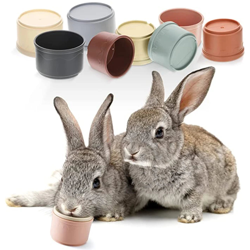 Stacking Cups Toy For Rabbits Multi-colored Reusable Small Animals Puzzle Toys