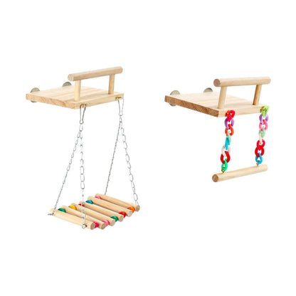 Wooden Parrot Perch Toy Platform Parrot Playstand Play