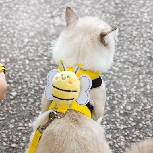 Escape Proof Breathable Adjustable Cat Harness Cute Outdoor Walker Vest with Wings Security