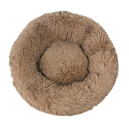 Round Plush Dog Bed Kennel Cat Cushion Washable Soft Small Medium Big Pet